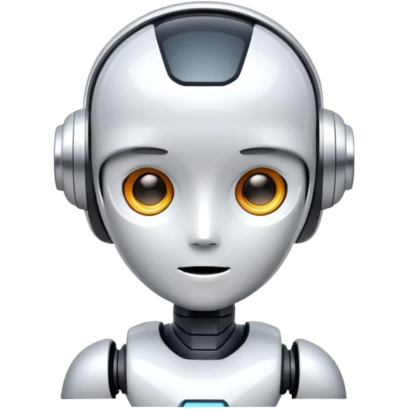 futuristic AI agent robot with digital features emoji