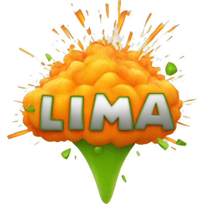 an explosion with lime, orange, torange, lima emoji