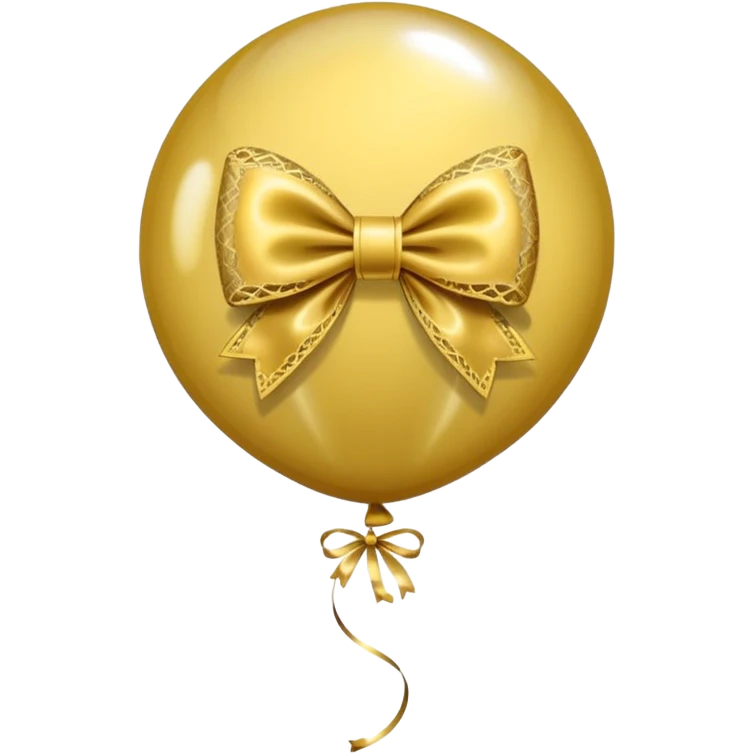 Transparent balloon with golden lace with bow  emoji