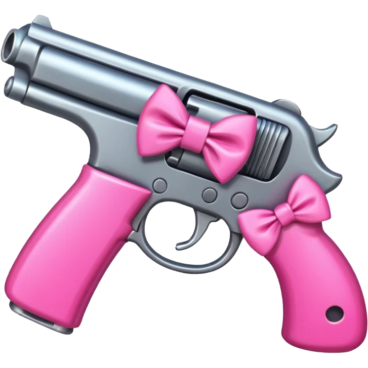 😍take a gun with pink bow emoji