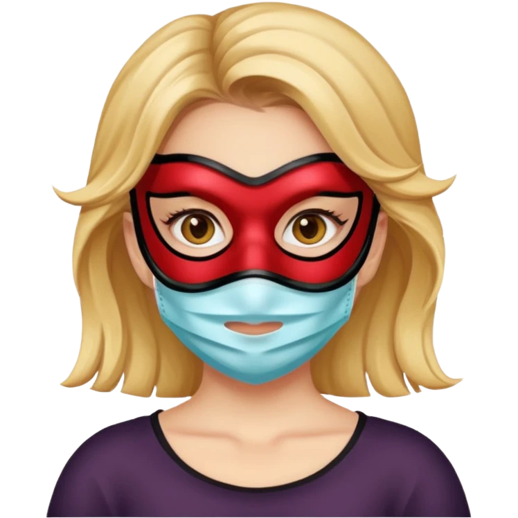 A girl with a mask emoji