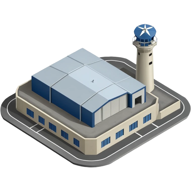NATO military hangar isometry view emoji