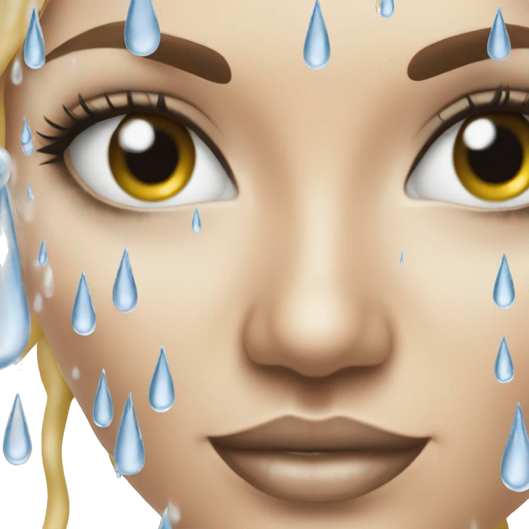 Water droplets on woman  emoji