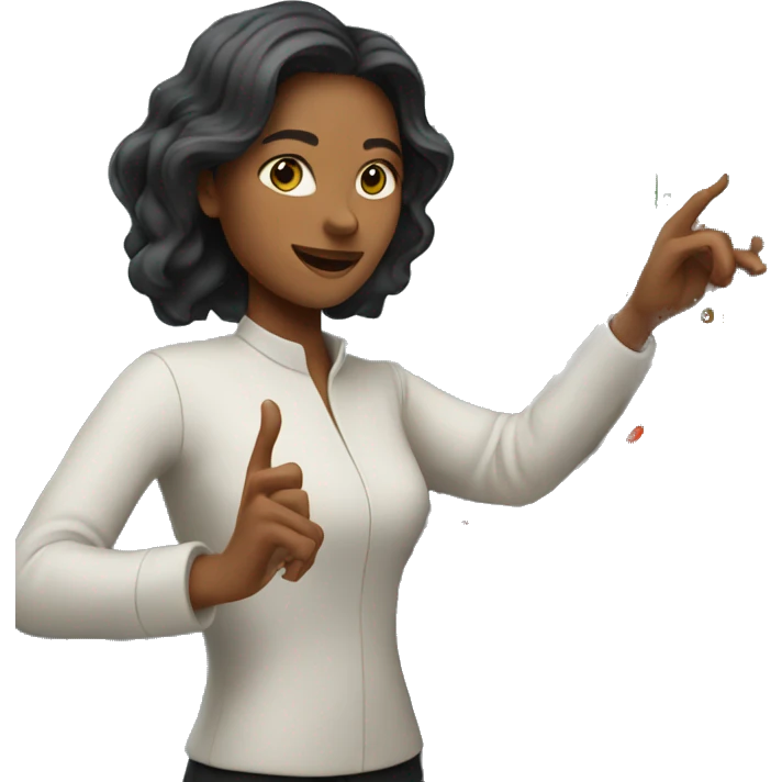 woman with hand on digital control panel  emoji