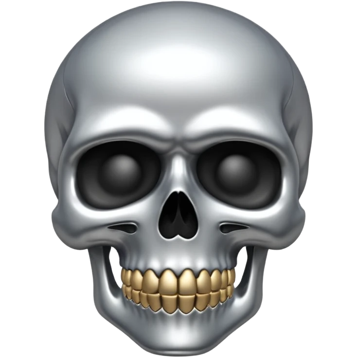 silver chrome scull emoji