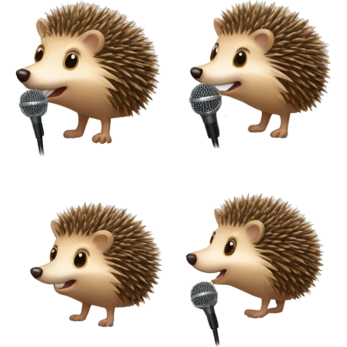 hedgehog with microphone emoji