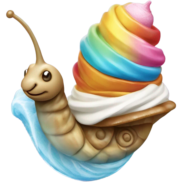 snail with icecream emoji