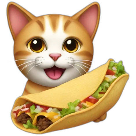 Cat Eating a taco emoji