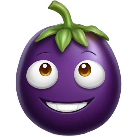 Happy eggplant and happy peach  emoji