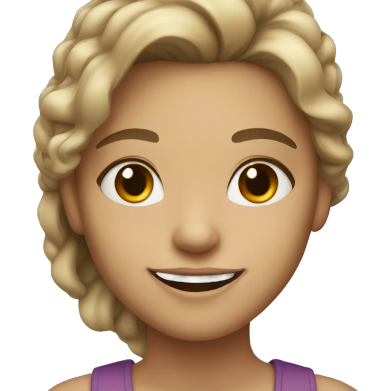 smiling girl with dark blonde hair emoji
