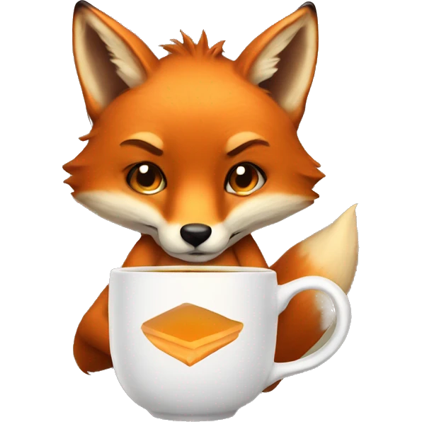 a fox with hot tea emoji