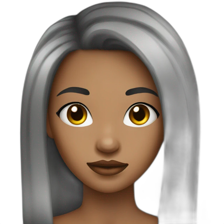 young woman black hairs, noze piercing emoji