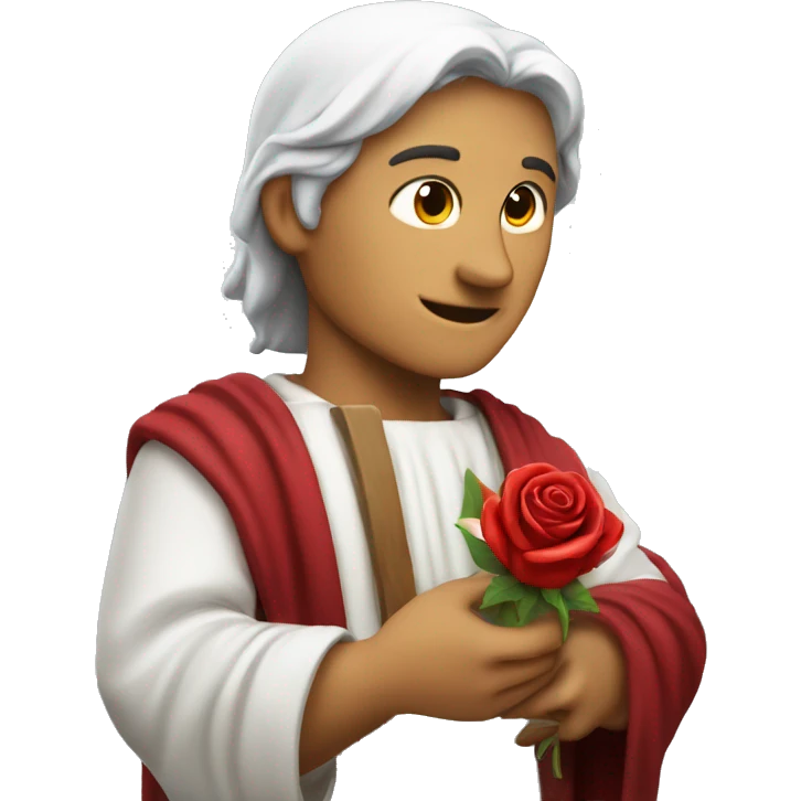 Dante Alighieri holding a rose in his hand emoji