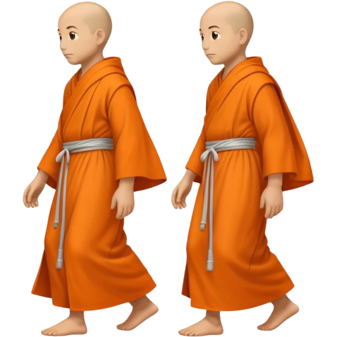emoji of a monk walking, profile horizontal emoji