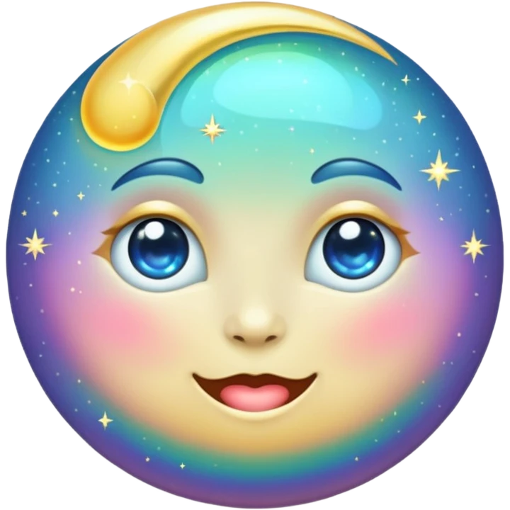 Vintage sparkle moon emoji