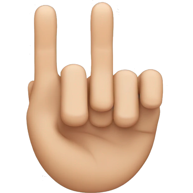 three fingers up, the thumb, index, and middle finger emoji