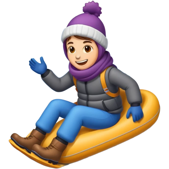 Tubing down snow emoji