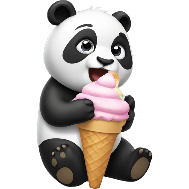 Panda eating ice cream  emoji
