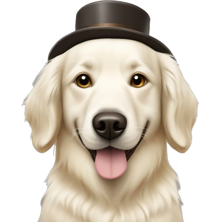 White golden retriever with an espresso martini emoji