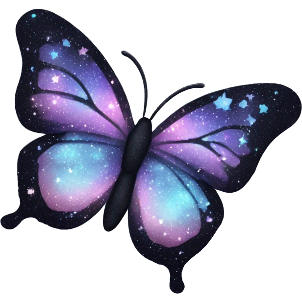 sparkly pastel black galaxy butterfly emoji