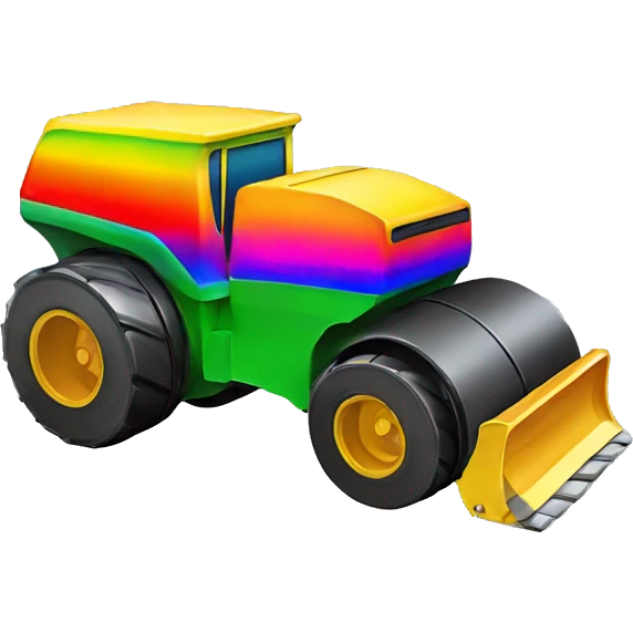 rainbow colored road roller emoji