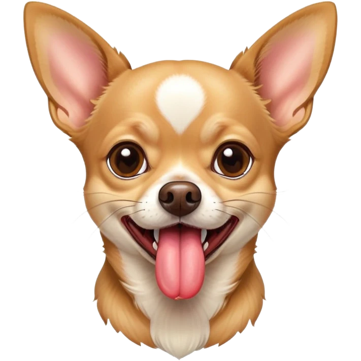 Chihuahua with tongue hanging out side of mouth emoji