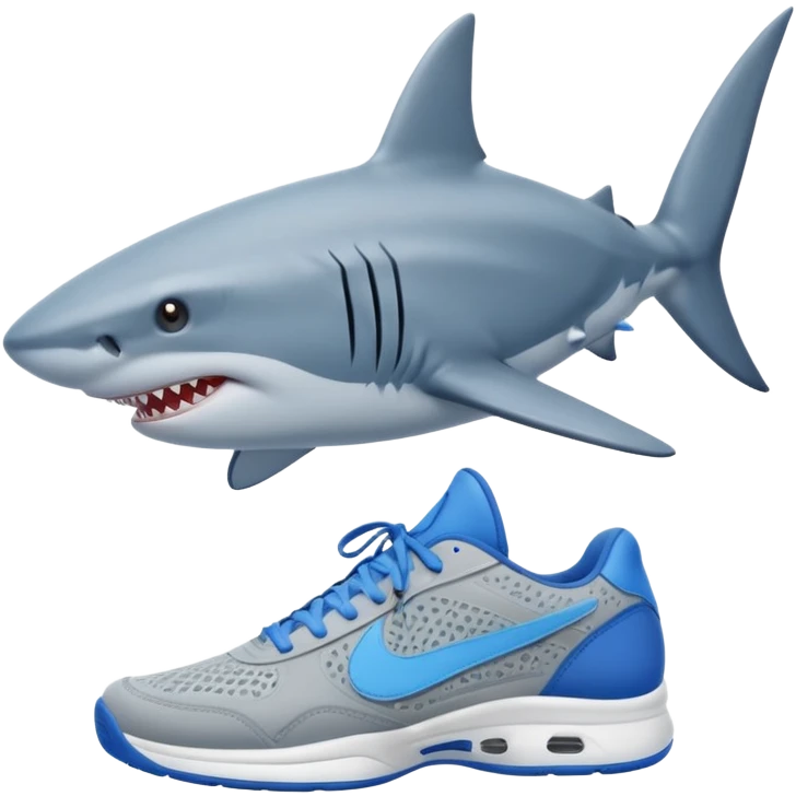 A shark with blue tennis emoji