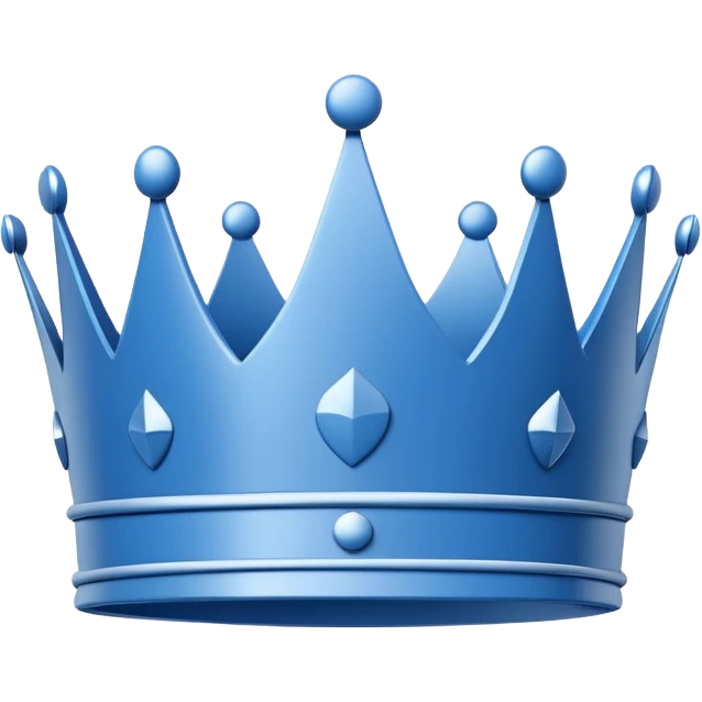 side view of a plain blue blueprint plan with a simple sketch of a crown in white lines emoji