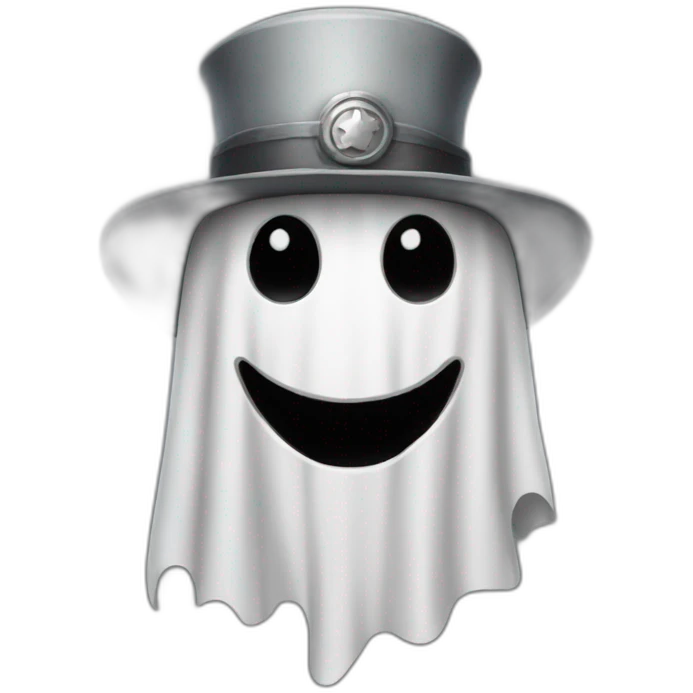 ghost wearing civil war hat emoji