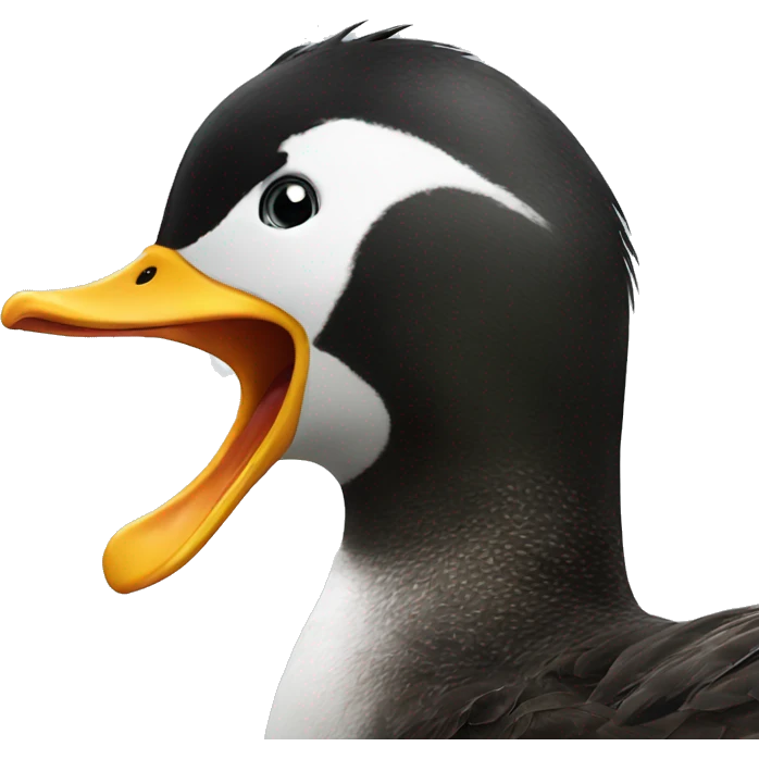Duck angry at penguin  emoji