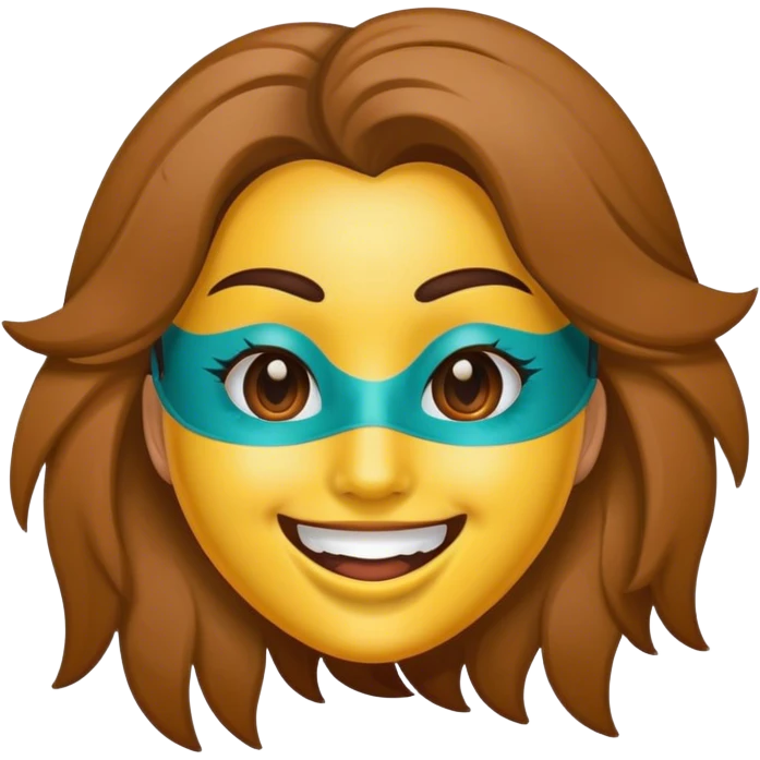 chica con una mascarilla emoji