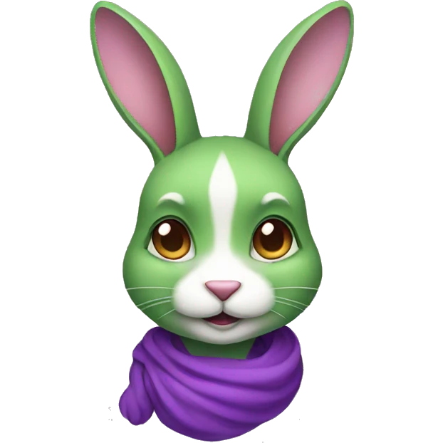 Female green and purple rabbit emoji