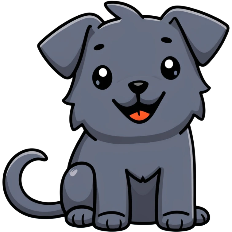 crying black dog emoji