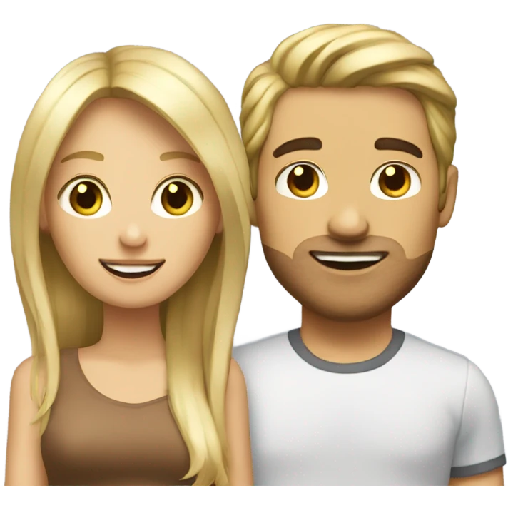  a blonde hair woman and brunette hair guy couple emoji