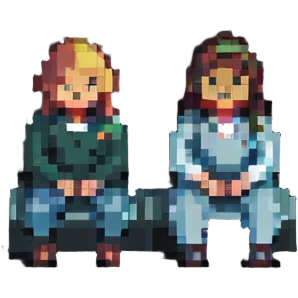 two friends sitting together happily emoji
