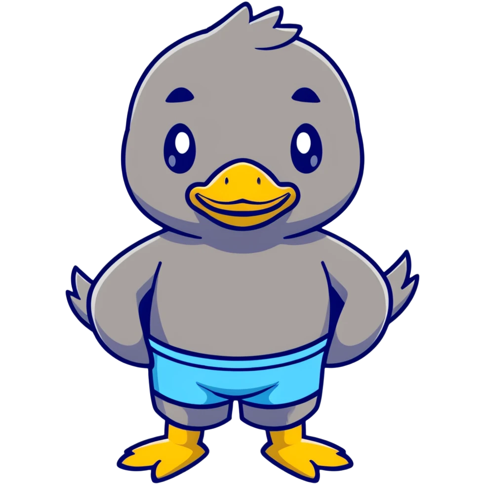 Duck with swim trunks  emoji