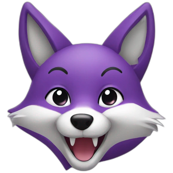 a purple fox with a big smile emoji