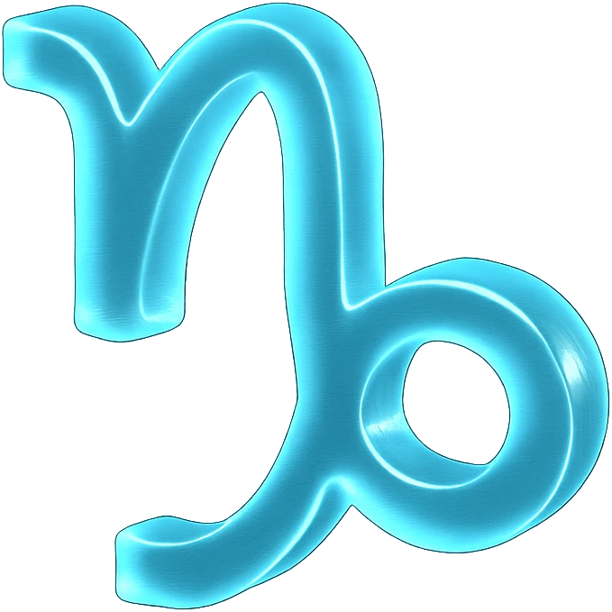 "A minimalistic glowing zodiac symbol ♑, centered on a dark cosmic background, symbol color #00d9ff, clean design, modern and luminous" emoji