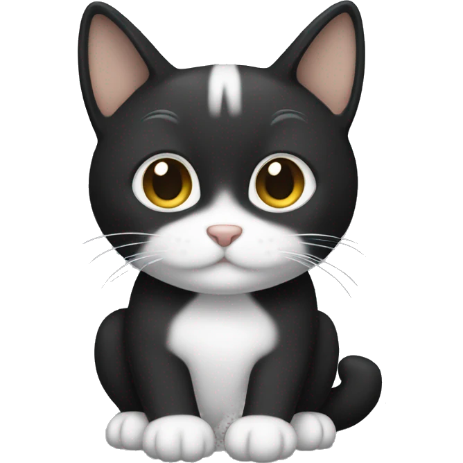 Gato preto  branco emoji