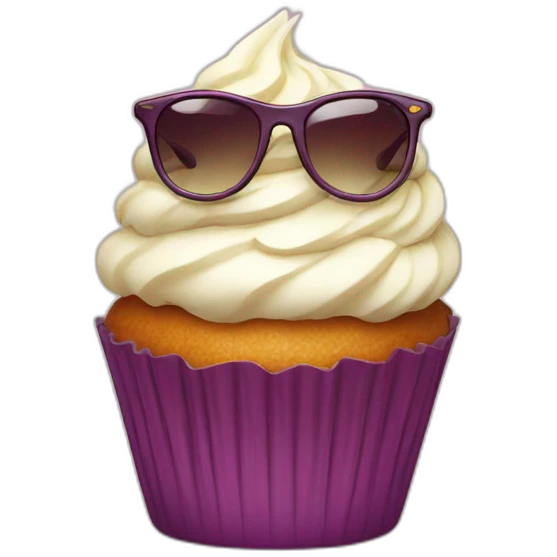 cupcake with cool glasses emoji