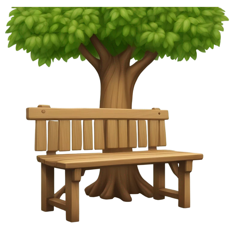 bench in a park with a tree emoji