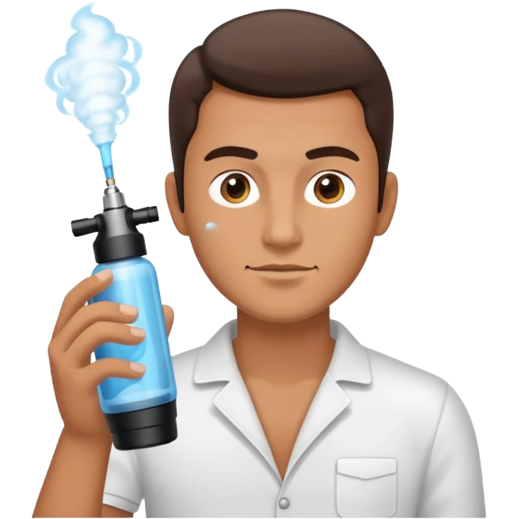man spraying with atomizer emoji
