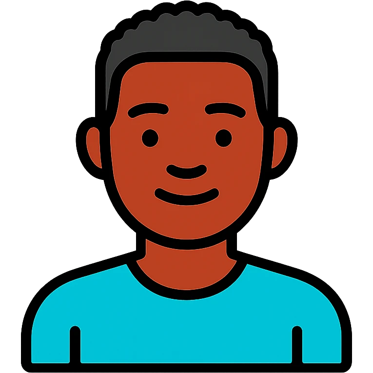 black man icon color outlined emoji
