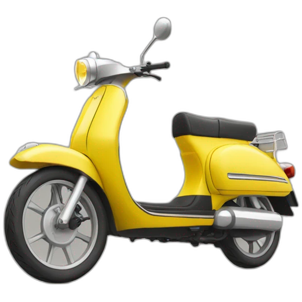 A left view of Yellow Moped with 2 mirrors  emoji