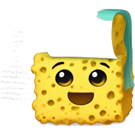 Sponge with book emoji