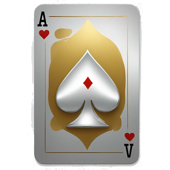 poker card golden and silver style emoji
