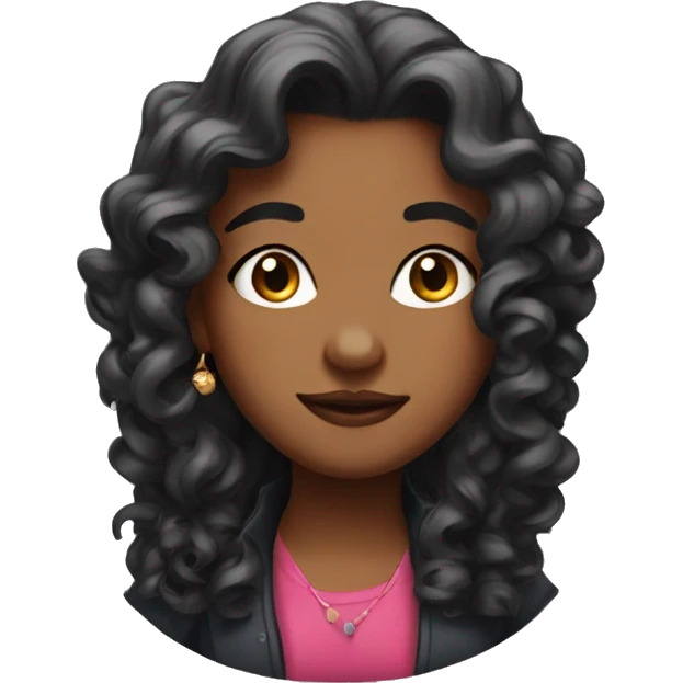 Sassy girl with big earrings and medium curled hair emoji