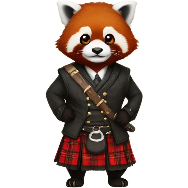 Red panda in a kilt emoji