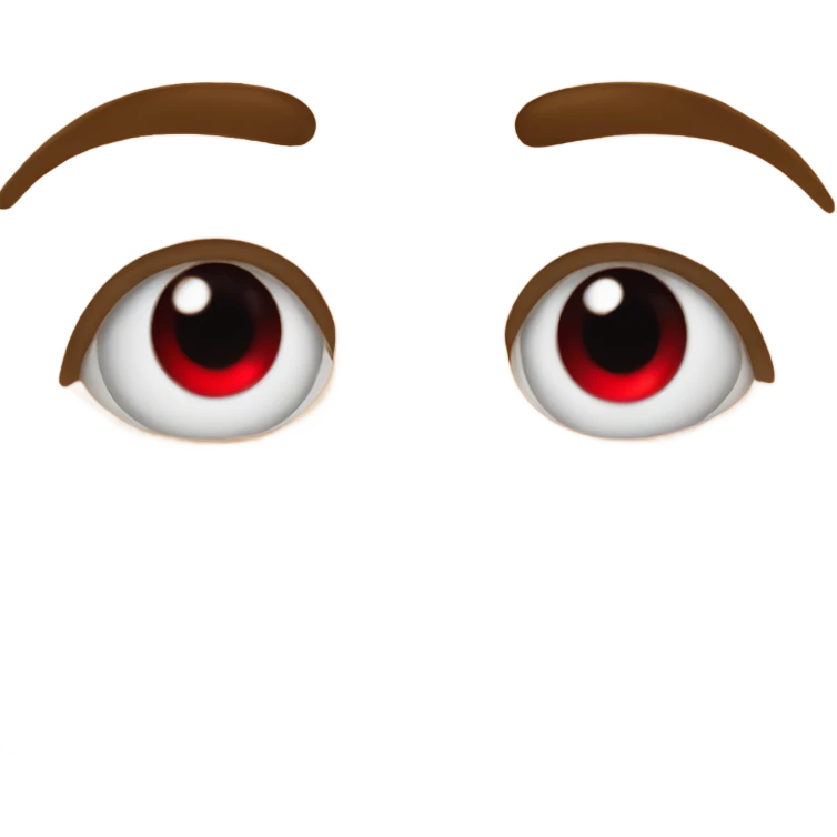 Two eyes with red sclera emoji