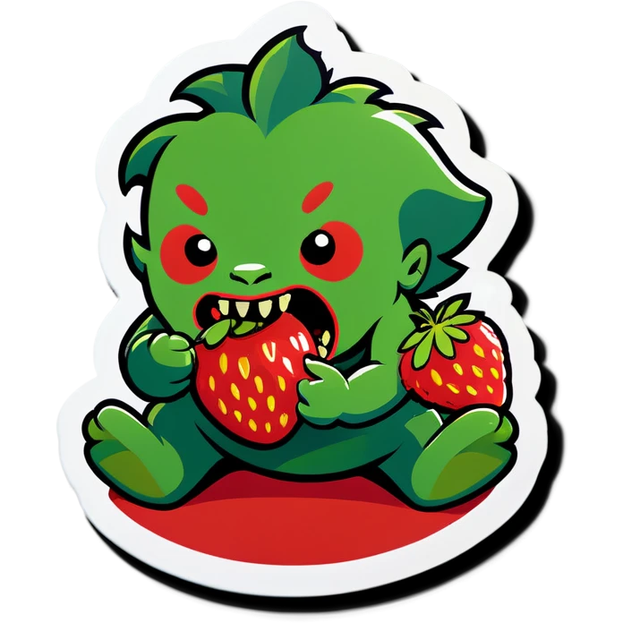 Orgre eating strawberries emoji